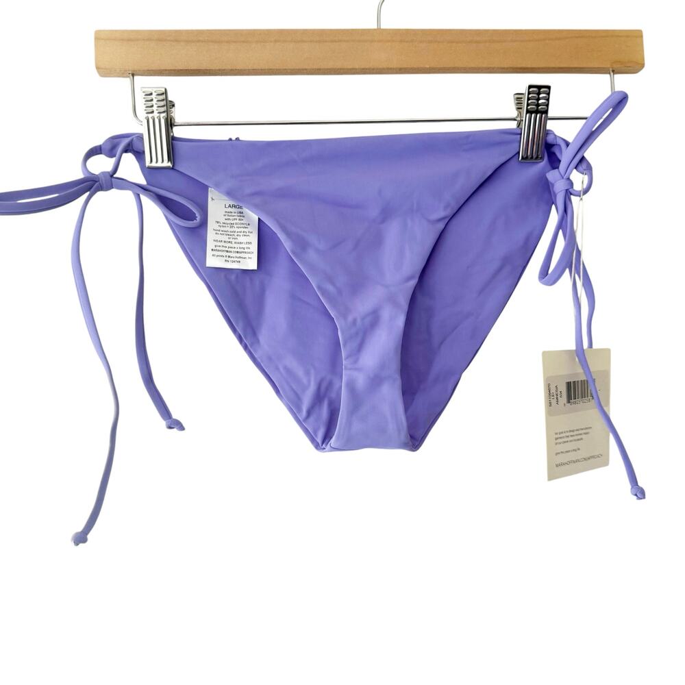 Mara Hoffman Lei Amnesia Purple Side Tie Brazilian Bikini Bottoms Size Large